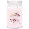 YANKEE CANDLE CANDELA PROFUMATA SIGNATURE JAR GRANDE PINK CHERRY & VANILLA GIARA