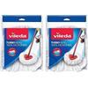 VILEDA 2 RICAMBI PER TURBO REFIL SMART MOP PANNO LAVAPAVIMENTI 100% MICROFIBRE