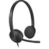 Logitech Cuffie USB Logitech H340 microfono flessibile audio digitale cristallino 1,8m