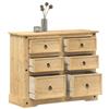 vidaXL Cassettiera Corona 110x43x91 cm in Legno Massello di Pino
