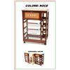 MADE IN ITALY CARRELLO LEGNO NOCE CON PORTA PANE + 3 CESTELLI + PORTA BOTTIGLIE SCRITTA PANE
