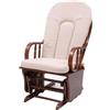 SM POLTRONA SEDIA A DONDOLO OSCILLANTE DOUGLAS LEGNO NOCE MASSELLO CUSCINO BEIGE
