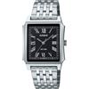 Casio Orologio Uomo CASIO MTP-B190D-1BVEF Bracciale Acciaio Nero Vintage