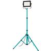 EGLO Faretto LED con treppiede, lampada da lavoro regolabile in altezza in alluminio e plastica, faro da lavoro in turchese e nero, lampada da officina, orientabile, IP65, bianco neutro, 9000lm