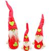 Dekohelden24 Set di 3 nani in feltro/tessuto come decorazione per albero di Natale, di colore rosso, da 10 a 21 cm.