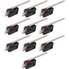 10Pcs Limite Microinterruttore Lungo Dritto Cerniera Leva Tipo Spdt V-153-1C25