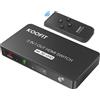 KOOFIT Switch HDMI 4K@60Hz Sdoppiatore HDMI 3 In 1 Out Automatico HDMI Splitter con