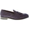 ORTIGNI scarpe uomo Mocassino intrecciato camoscio blu nappine suola Goodyear