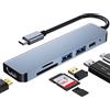 Unnderwiss Hub Adattatore multi porta USB C per MacBook Pro 6 in 1 USB C a HDMI compatibile