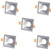 Wonderlamp W-E000134 Pack 5 unità Spotlight Comfort Quadrato Argento. Portalampada GU10 incluso.