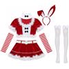 7 Pezzi Costume da Coniglietta Natalizia Accessori Inclusi per Cosplayer,