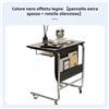 Tavolino a C con Ruote Multiuso Comodino Multifunozionale per Soggiorno
