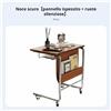 Tavolino a C con Ruote Multiuso Comodino Multifunozionale per Soggiorno
