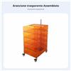 Contenitore Cloindrico Girevole Trasparente Comodino Con Ruote per Bagno,