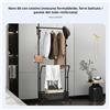 Carrello Portabiti a 2 Livelli Multifunazioncompletamentee Appendiabiti su