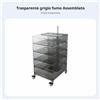 Contenitore Cloindrico Girevole Trasparente Comodino Con Ruote per Bagno,