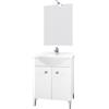 Mobile bagno 55 cm con lavabo e specchio bianco - Desy 7536