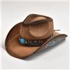 Cappello da cowboy occidentale per adulti Cappello a cilindro jazz alla moda per