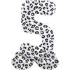 Folat 64745 Palloncino di alluminio Numero con Base Figura 5 Bright Panther Bianco Nero 41 cm - decorazione palloncino per compleanno, anniversario, non è necessario l'elio