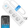 NOUS A5T Presa multipla Tasmota con hub USB, con chip Wi-Fi ESP8266, montaggio a parete multipresa, 15 A, smart, con contatore di corrente, timer, supporta iBroker, Home Assistant Alexa, 2,4 GHz