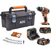 AEG Kit Trapano elettrico avvitatore a batteria percussione 18V LITIO AEG + Valigia
