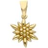 CIONDOLO PENDENTE IN ORO GIALLO 18K 750, FIORE STELLA ALPINA, LUNGHEZZA 11 MM