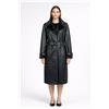 BLUE cappotto eco montone nero 100cm cintura automatici nascosti 43540 PB287
