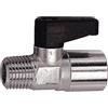 RIEGLER 103351-371.03 - Mini valvola a sfera con manopola girevole, in ottone nichelato, R/Rp 1/8 AG/IG, 1 pezzo