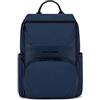 PIQUADRO, Computer and iPad® backpack in recycled fabric with sternum strap, anti-theft cable, pocket for bottle and RFID anti-fraud protection, BLU