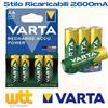VARTA 4 batterie ricaricabili AA Stilo VARTA 2600 mAh Ni-Mh