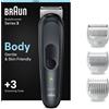 Braun Rasoio Elettrico Uomo Braun Body Groomer 3 Rifinitore Depilazione Idea Regalo