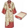 Bassetti Kimono Granfoulard Oplontis Rosso Raso di Cotone Vestaglia da notte