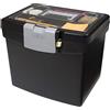 Storex Scatola portadocumenti portatile con coperchio organizer - Scatola di plastica per documenti da ufficio per carta da lettere e cartelle sospese, ossidiana, 1 pezzo (61504C01C)