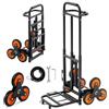 VEVOR Carrello Pieghevole per Scale Capacità di Salita Scale 100 kg, per Carichi Pesanti con Maniglia Telescopica, 6 Ruote e 2 Corde Elastiche, Carrello Saliscale per Generi Alimentari, Magazzino