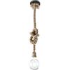 Wonderlamp lampadario di CORDA rustica E27, Marrone, 150 cm