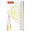 Aristo AR1985W - Set di strumenti per lavagna da parete, con lavagna in plastica e 4 strumenti da disegno
