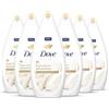 Dove Docciaschiuma Seta Preziosa, Formula con Idratante Dermo-Naturale, con 1/4 di Crema Idratante, Dermatologicamente Testato, Bagnoschiuma Uomo e Donna, 100% Bottiglia Riciclata* 6 Pezzi x 750 ml