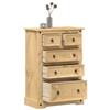 vidaXL Cassettiera Corona 80x43x114 cm in Legno Massello di Pino