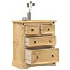 vidaXL Cassettiera Corona 80x43x91 cm in Legno Massello di Pino