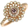 Nessuno Nuovissimo raro anello con diamanti rosa naturali K18PG 0,123 ct FOP SI2 D0,2...