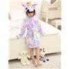 Animal Bambine Accappatoio 3D Animal Unicorn Stella Vestaglia Pile Notte Riposo