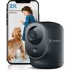COCOCAM 2K Telecamera WIFI Interno Senza Fili con Batteria 5200mAh 355°P 90°T