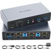 SUIDEK Commutatore KVM HDMI 2 monitor 2 computer switcher KVM USB a doppio