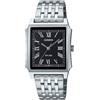 CASIO MTP-B190D-1B Elegant Square Orologio Uomo Quarzo Bracciale Acciaio