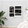 vidaXL Armadio Portagioie con Specchio a Muro Bianco 37,5x10x67 cm