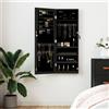 vidaXL Armadio Portagioie con Specchio a Muro Nero 37,5x10x106 cm