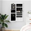 vidaXL Armadio Portagioie con Specchio a Muro Bianco 37,5x10x106 cm