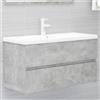 vidaXL Mobile con Lavabo Integrato Grigio Cemento in Legno Multistrato