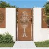 vidaXL Cancello da Giardino 105x205 cm in Acciaio Corten Design Albero