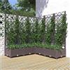 vidaXL Fioriera da Giardino e Graticcio Marrone 120x120x121,5 cm in PP